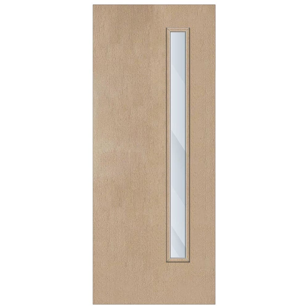 Paint Grade Solid Core FD30 Clear Glazed Internal Fire Door 1981mm x 838mm x 44mm | 1500mm x 150mm VP