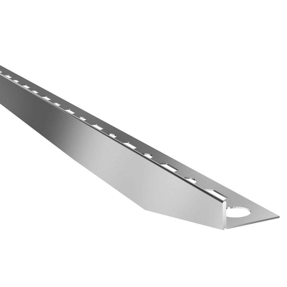 Wedi Fundo Riolito Slope Profile Wall Stainless Steel Right Hand 1800mm x 8mm