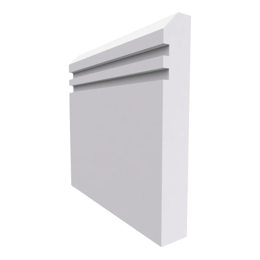 Edge Grooved 2 MDF Skirting Board White Primed 4200mm x 120mm x 18mm