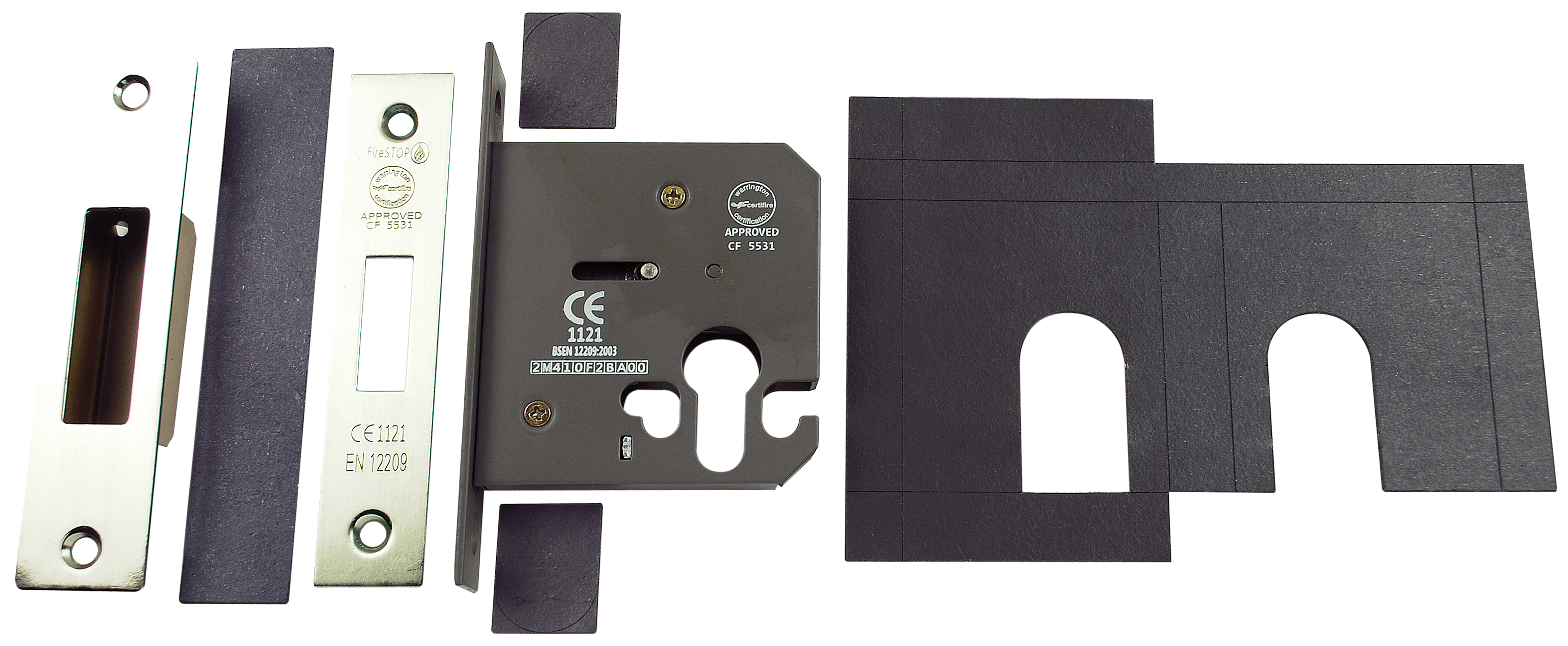 4FireDoors Euro Profile Deadlock Stainless Steel