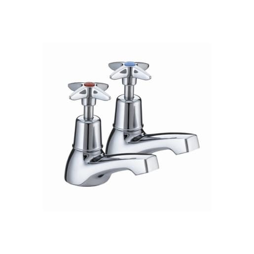 Cross Head Basin Taps - Chrome