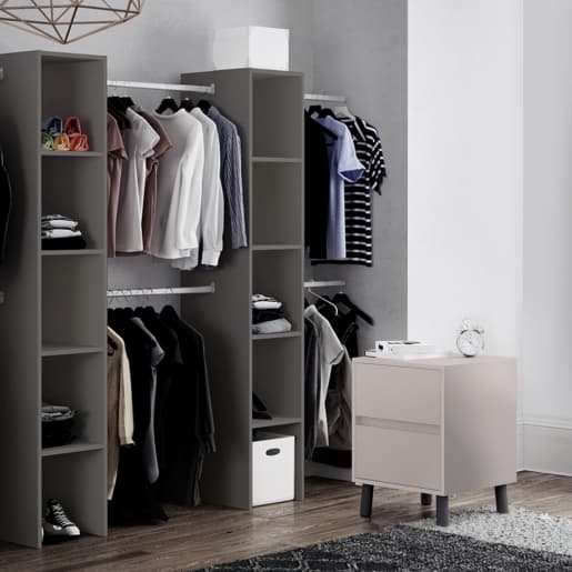 Spacepro Silver MFC Tower Unit with Hanger Bar, Size: 2100x450x20mm