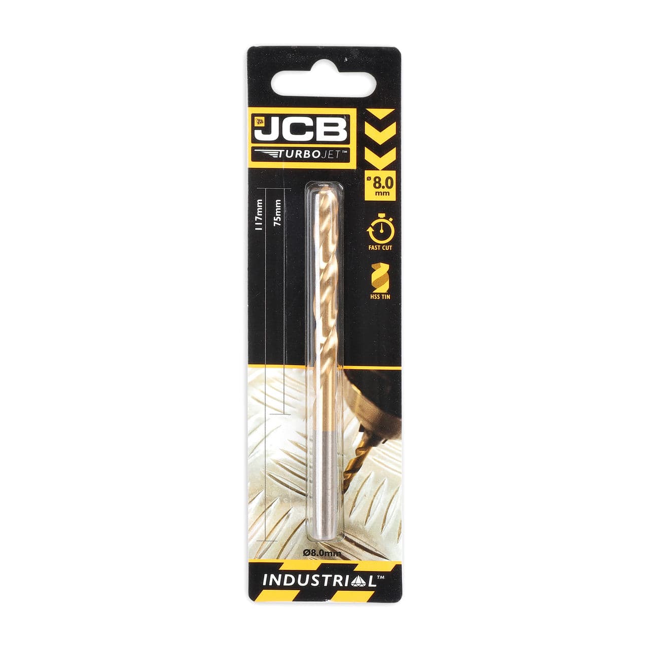 JCB 8 x 117mm 7 Point HSS Drill Bit TurboJet | 5055803318789