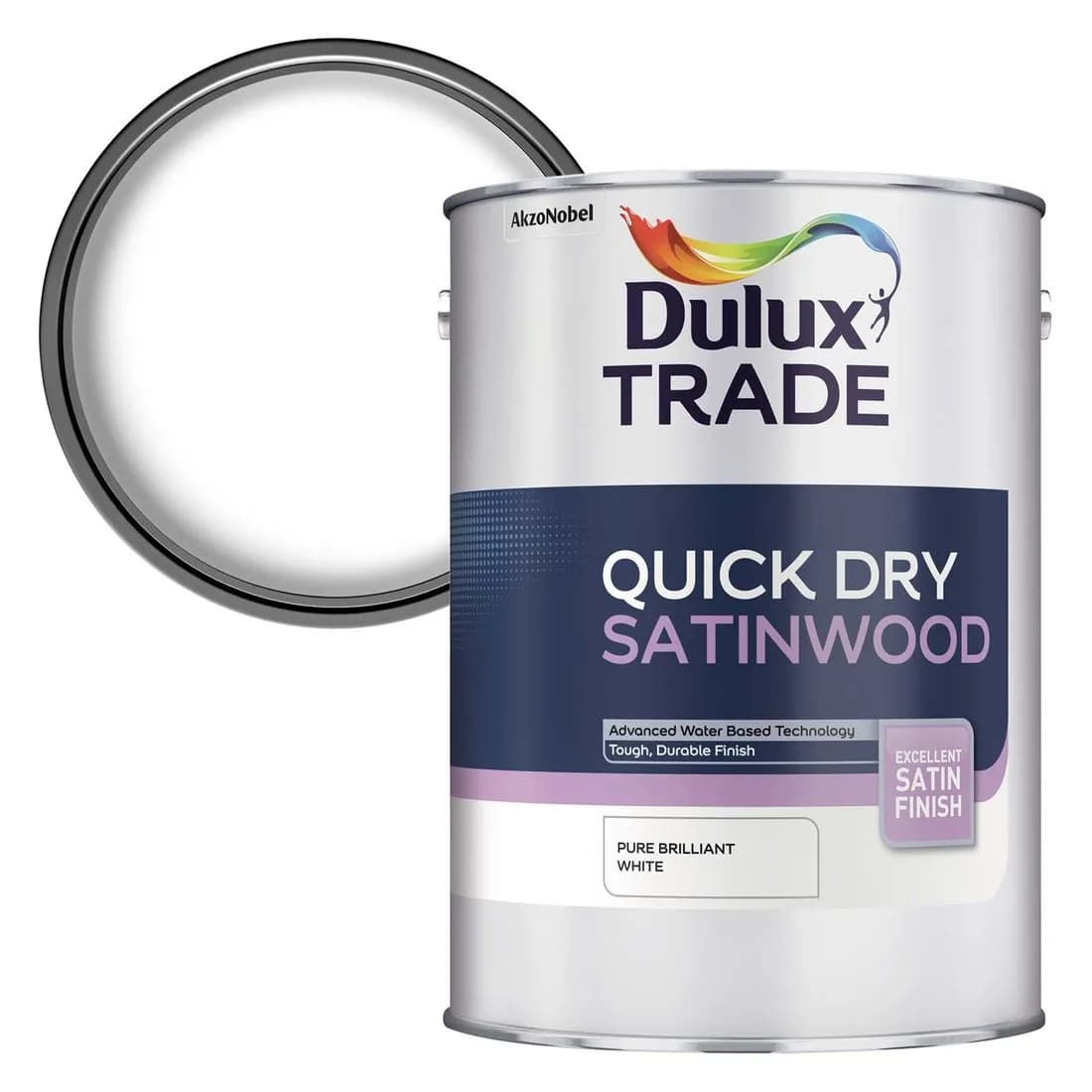 Dulux Trade Q/Dry Satinwood Brilliant White 2.5L
