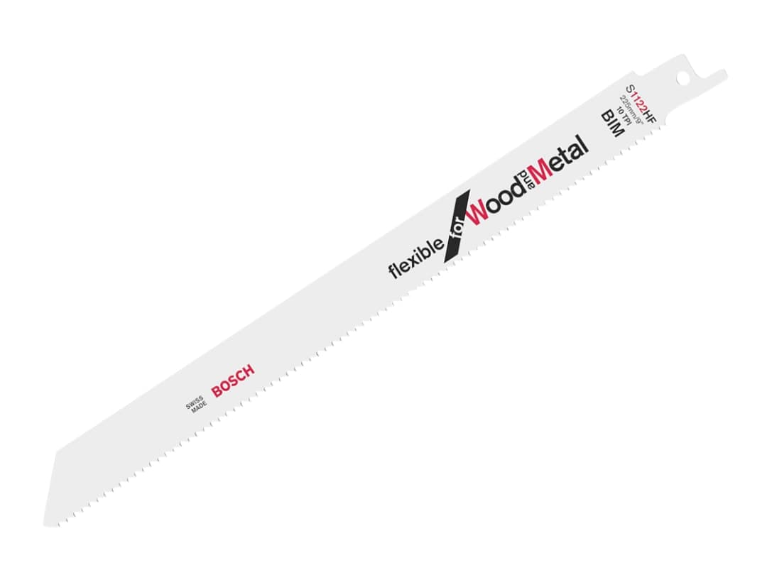 Bosch Powertool Accessories S 1122 HF Flexible for Wood & Metal Blade 225mm 10 TPI Pack of 100 2608656034