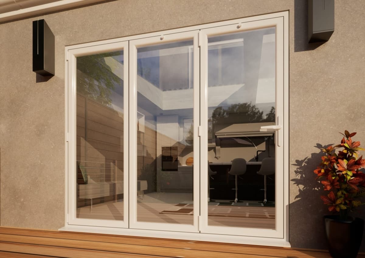 PVC Bifold Door - 2400mm White - 3 Left