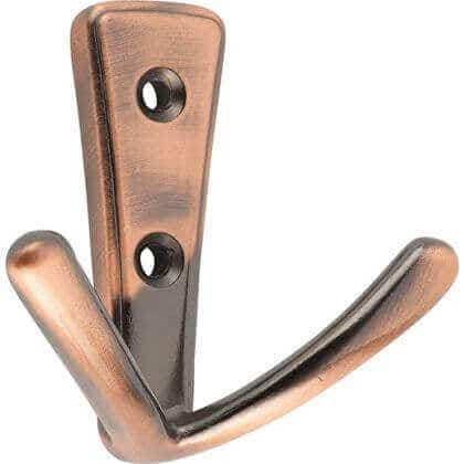Modern Design Copper Wide Double Robe Hook - Wall/Door Mountable - Decohooks