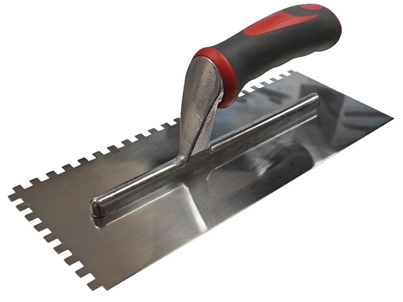 Faithfull 5203288812 Notched Trowel Serrated 6Mm Stainless Steel Soft Grip Handle 11 X 4.1/2In