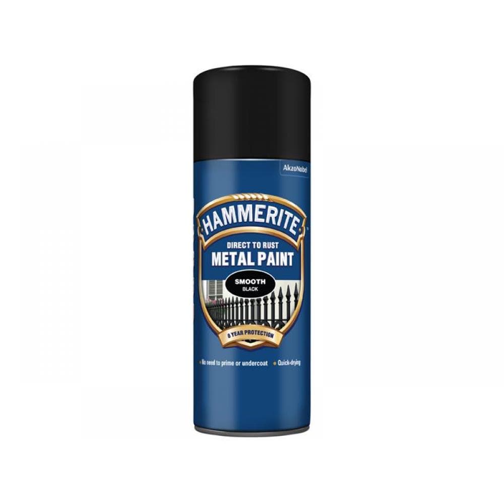 Hammerite 5092965 Direct To Rust Smooth Finish Aerosol Black 400Ml