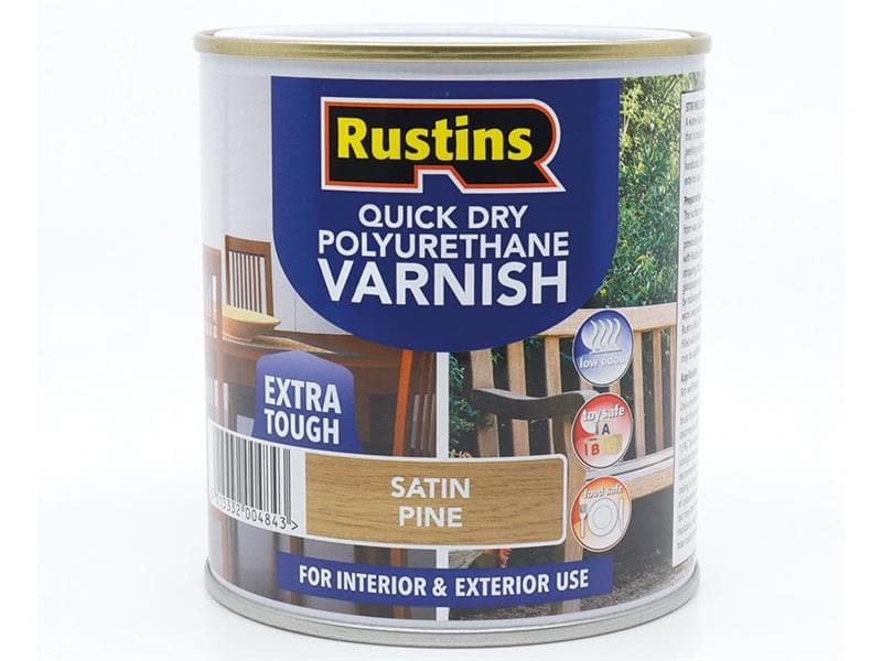 Rustins PSPIW500 Quick Dry Polyurethane Varnish Satin Pine 500Ml Pspiw500