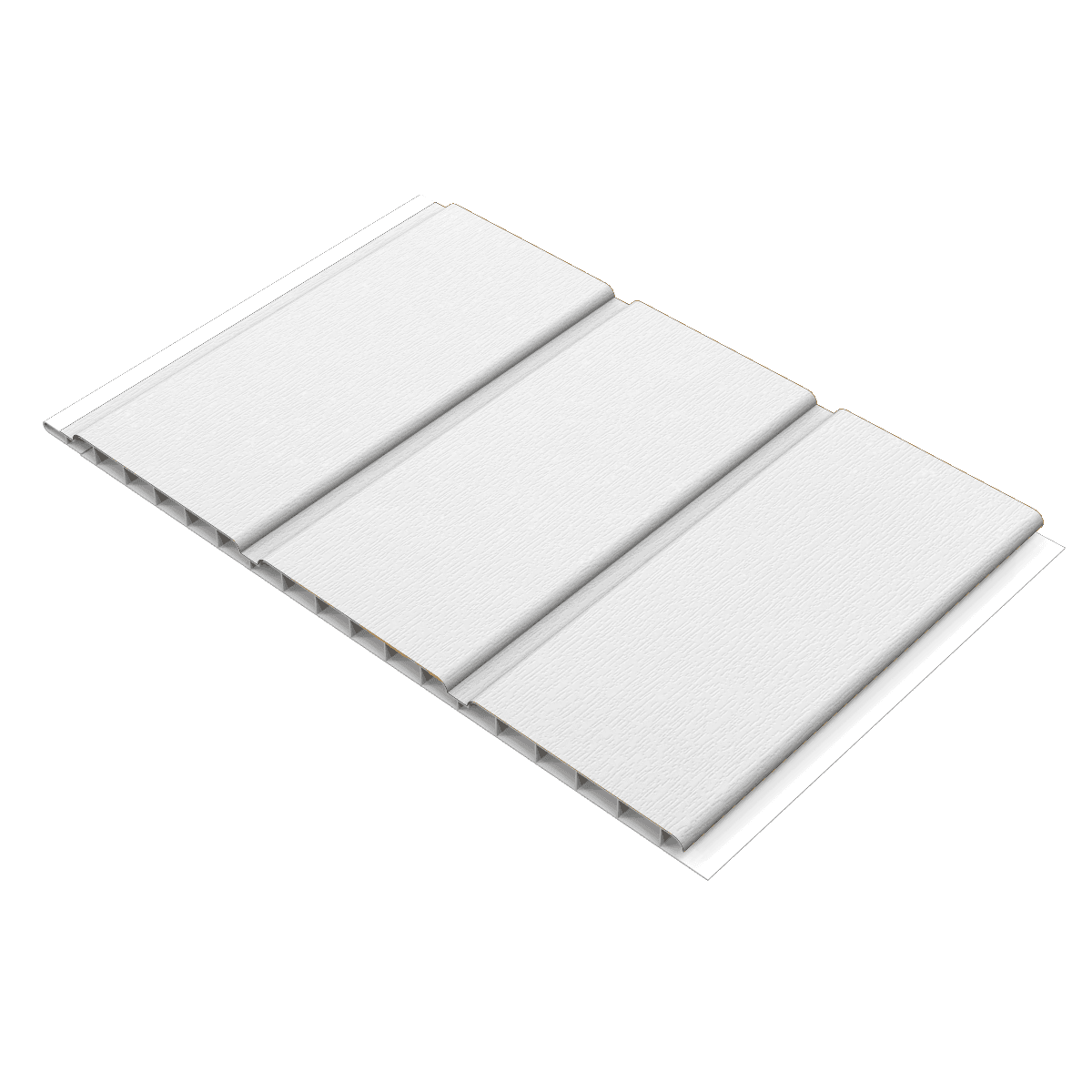 300mm White Woodgrain Hollow Soffit Board - 10mm x 5mtr - Pack of 4