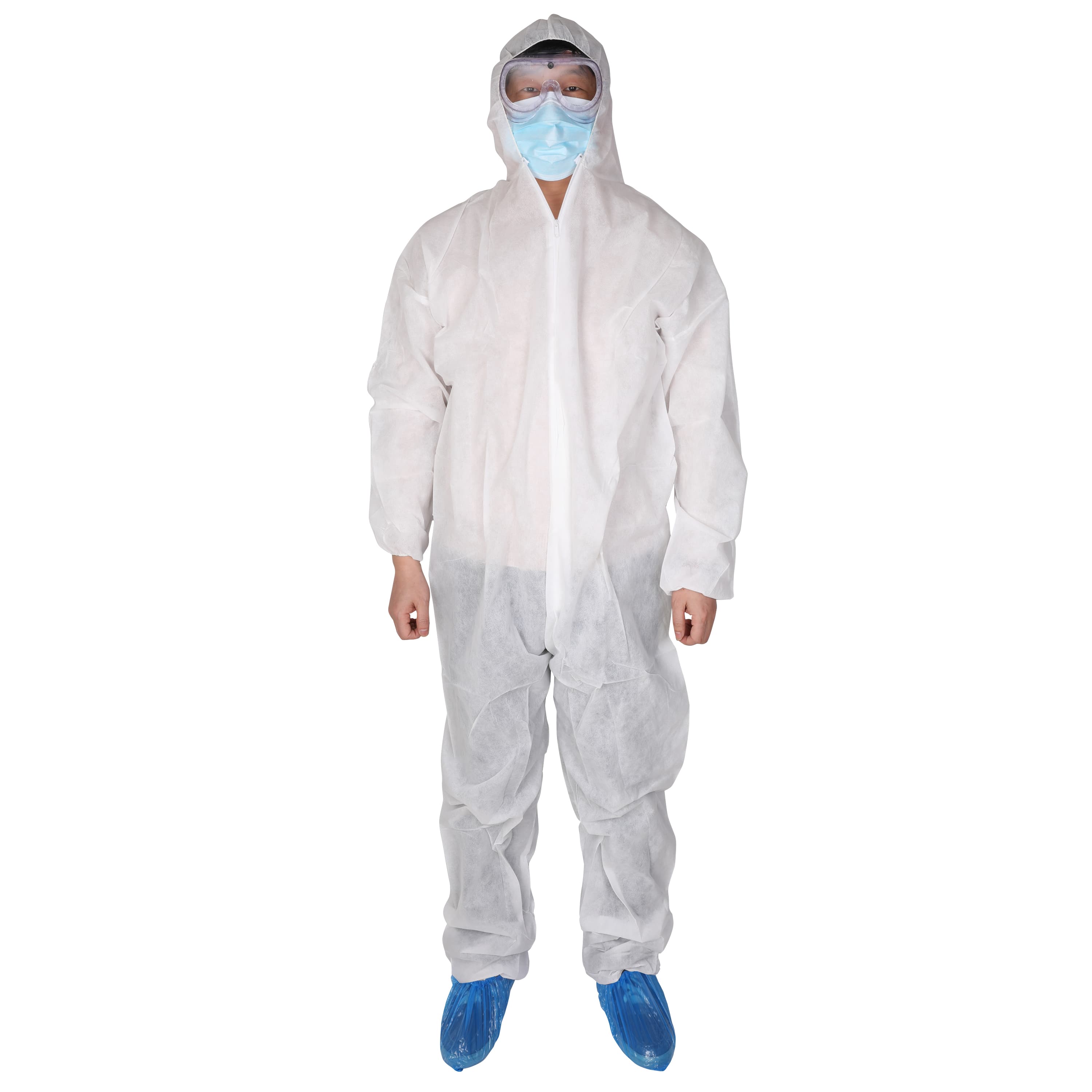 Maverick White Disposable Hooded Coverall, Large