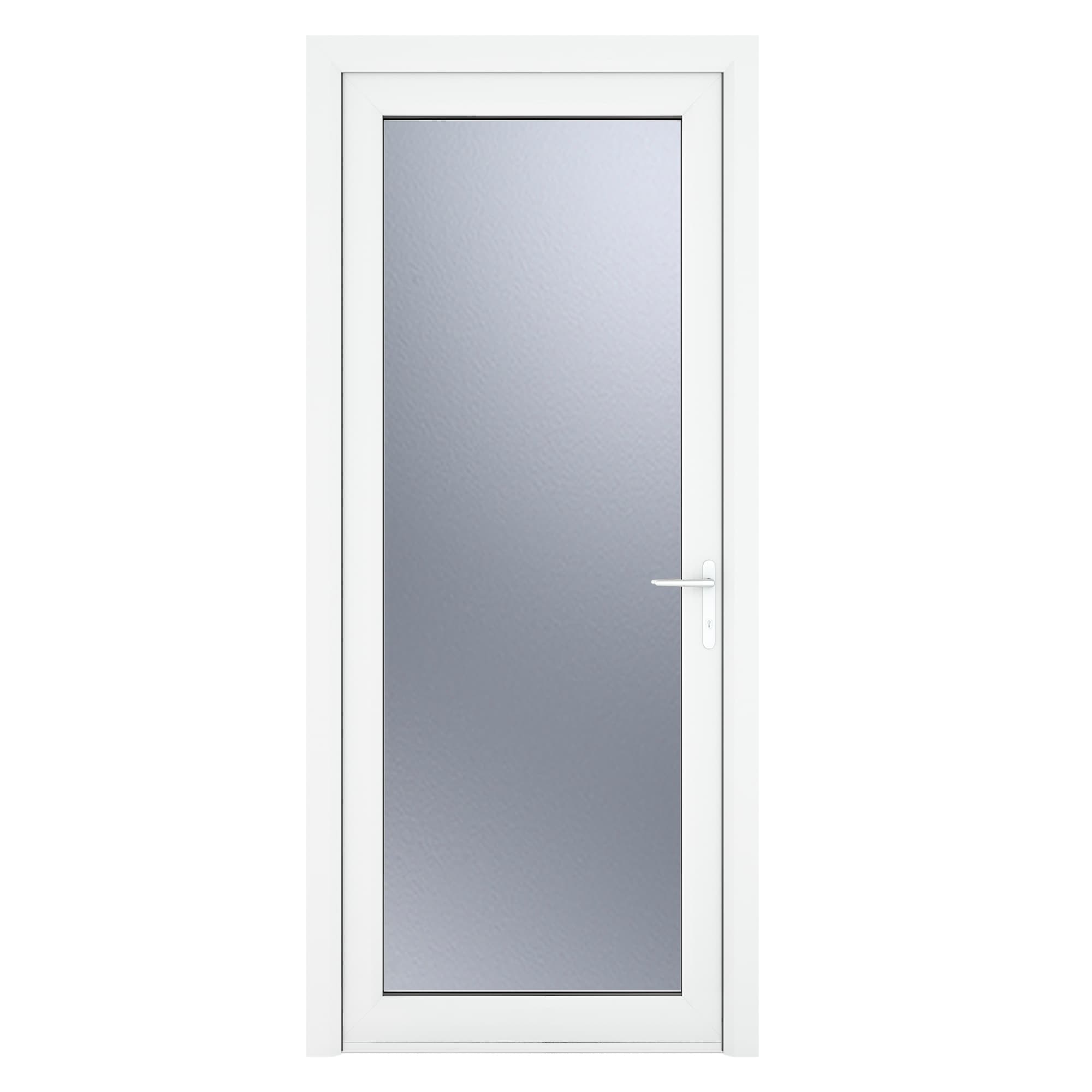 Crystal Single Door Full Glass Left Hand White Obscure 890 x 2090 x 70mm