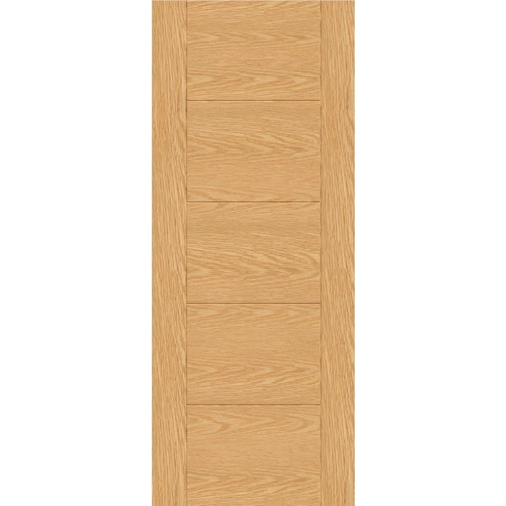 Ladder White Unfinished Oak 5-Panel Vertical Groove Door, 1981x610x35mm