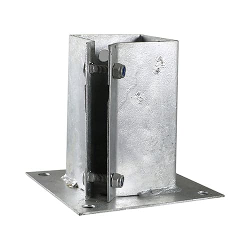Bolt-Down Fencing Post Shoe - Bolt Secure - Hot Dipped Galvanised (Pack of 10)