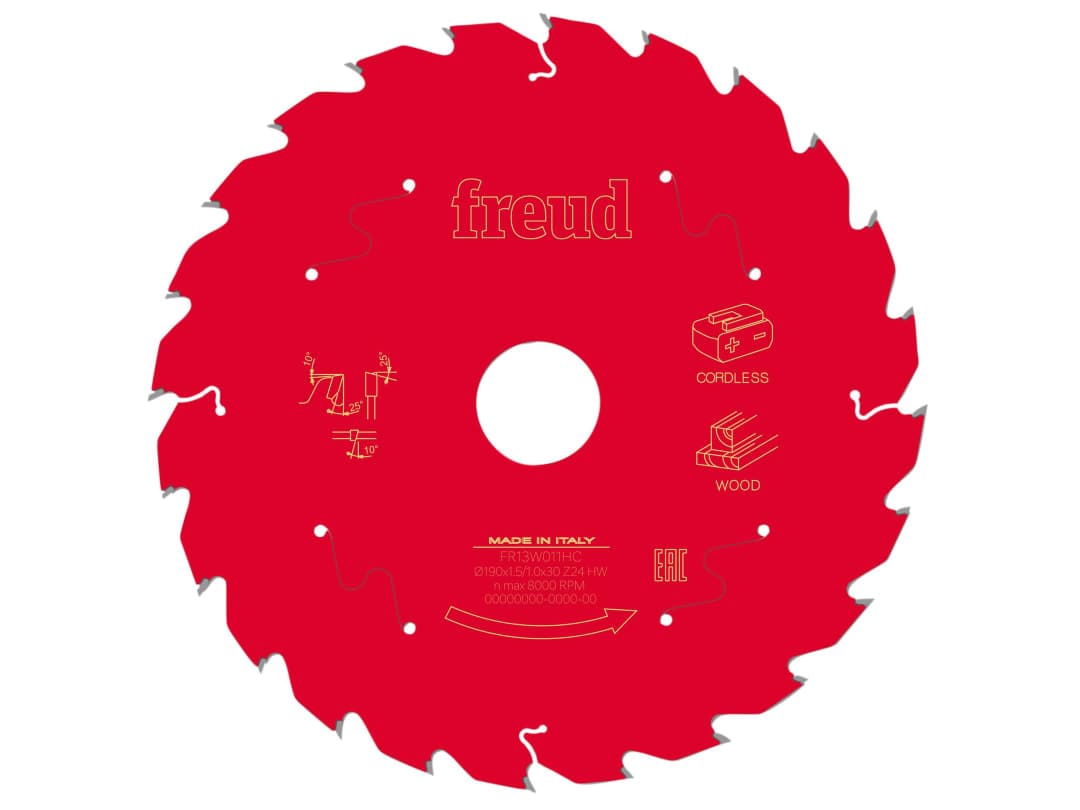 Freud Wood Circular Saw Blade 190 x 30 x 1.45/1mm x 24T F03FS10058