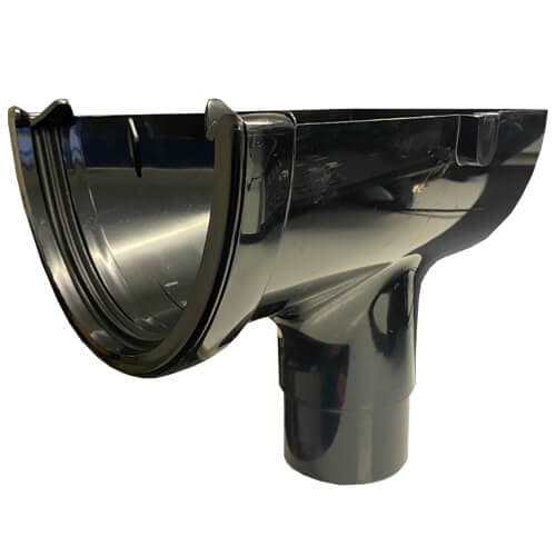 FloPlast Deepflow/ Hi-Cap Gutter Stopend Outlet - 115mm x 75mm Black