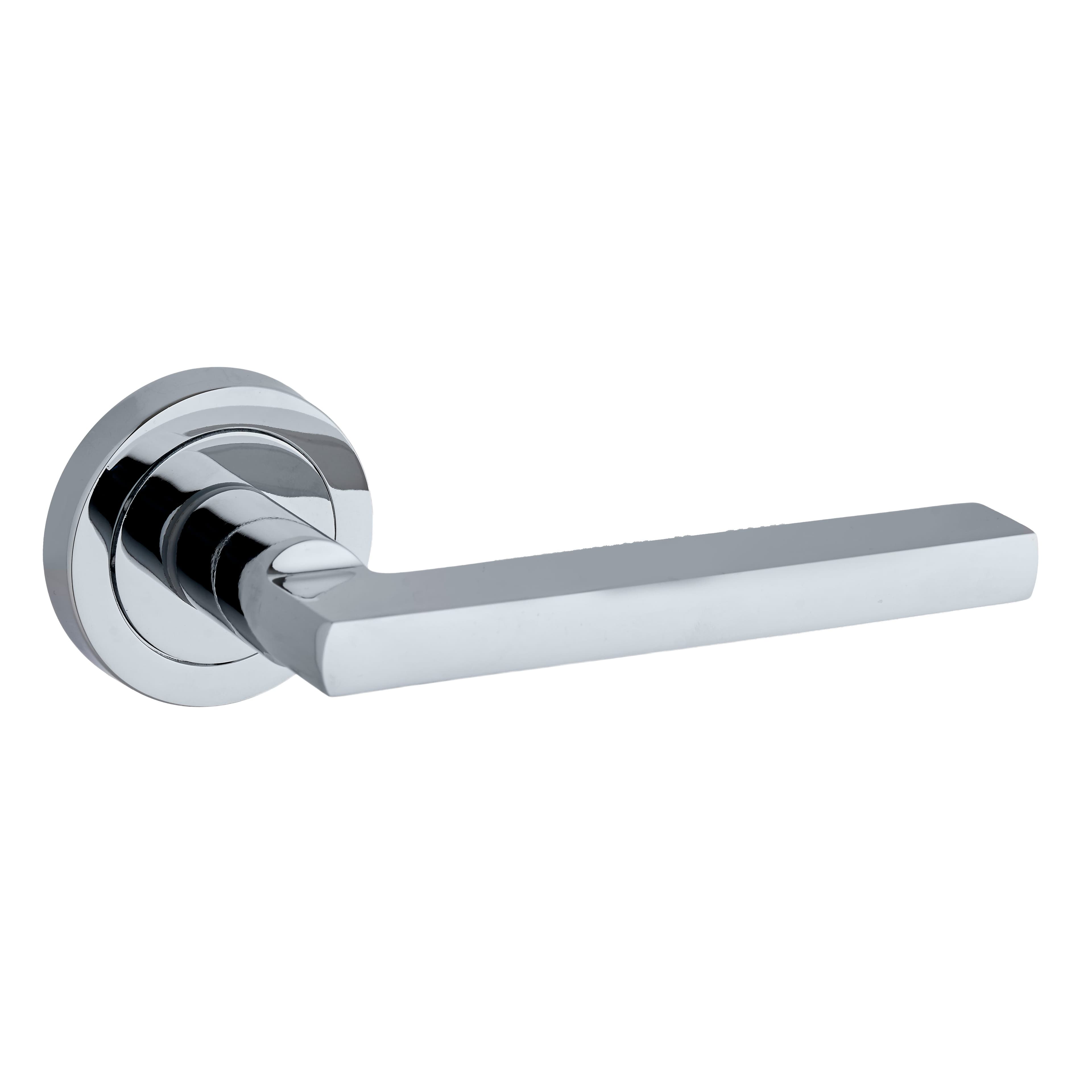Scylla Lever On Rose Door Handle - Chrome (Pair)