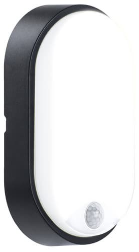 Ebeo10P40-01 Eco Oval Bulkhead Pir Ip54 700Lm 10W 4000K Supplied With Black And White Trim EBEO10P40-01