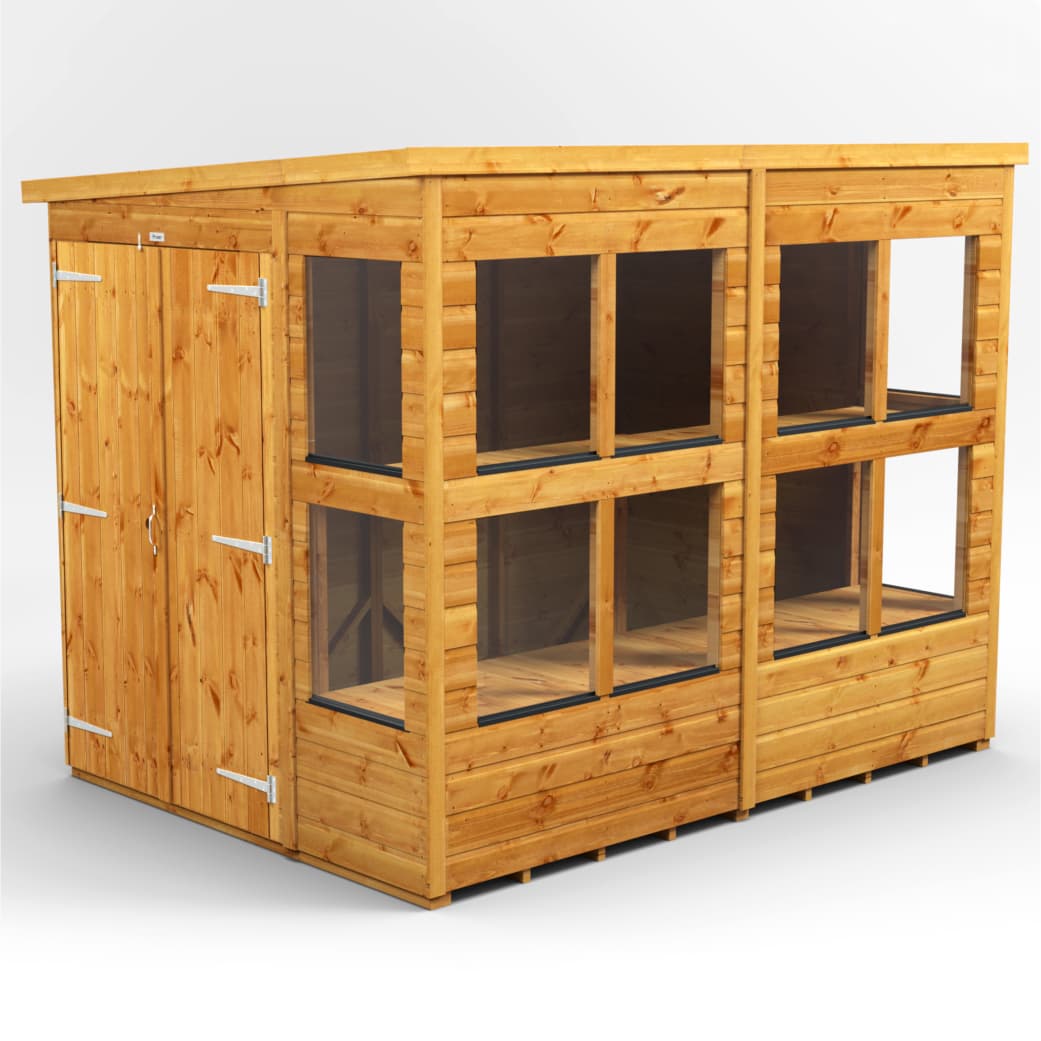 8 x 6 Power Pent Double Door Potting Shed