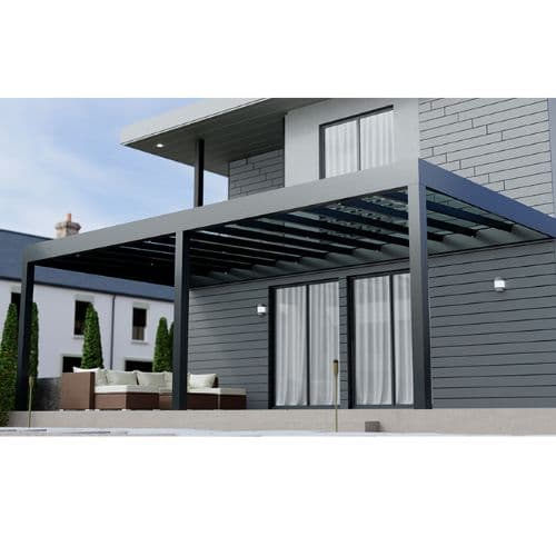 Simplicity Free Mono Aluminium Pergola - 10000mm x 2000mm Rectangle - Grey