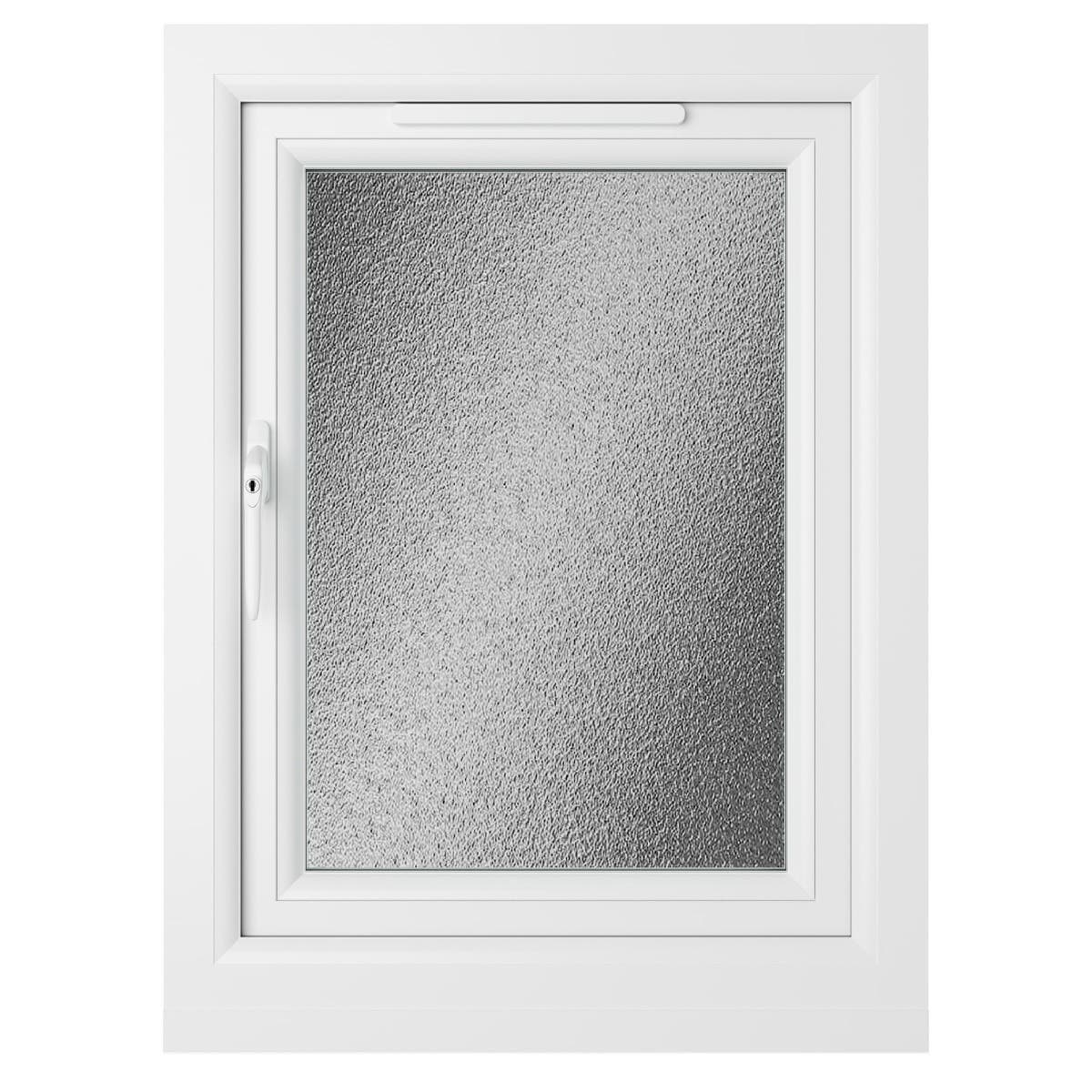 uPVC White Double Glazed Window - Left Handed - Side Hung - Obscure Glass - 610 x 820mm