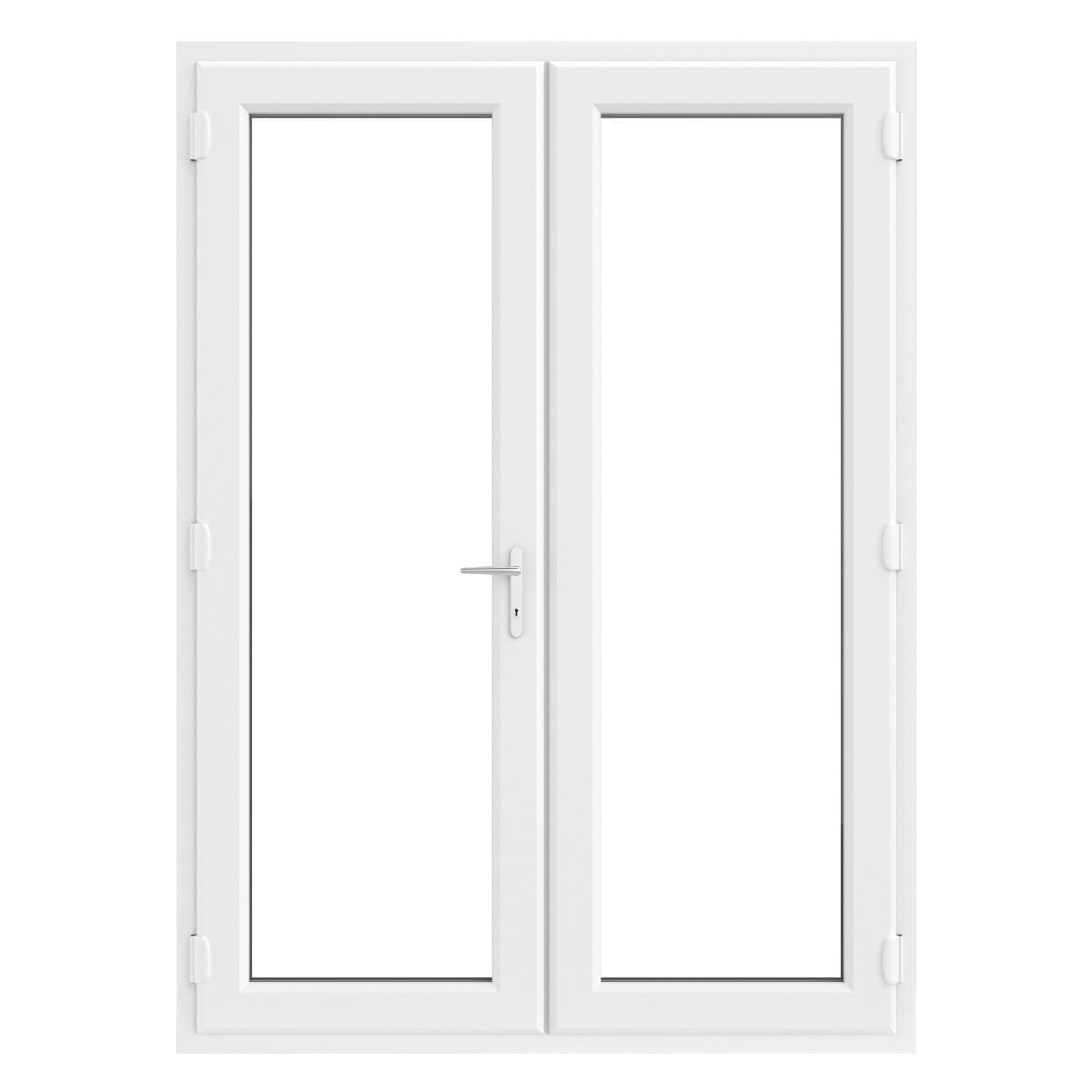uPVC French Doors - White - Clear Glass - Double Glazed - Left Hand Master - 150mm Sill - 1590mm x 2055mm