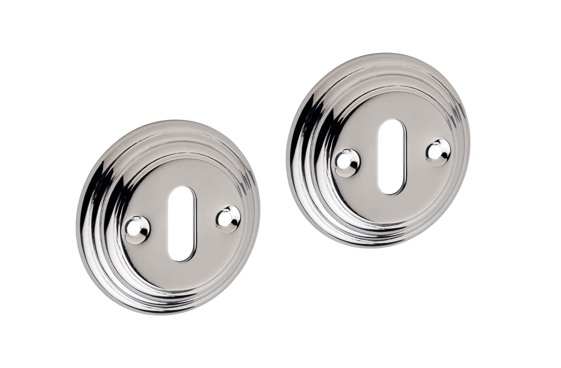 Keyhole Escutcheon Ringed Design - Polished Chrome - Hardware Solutions