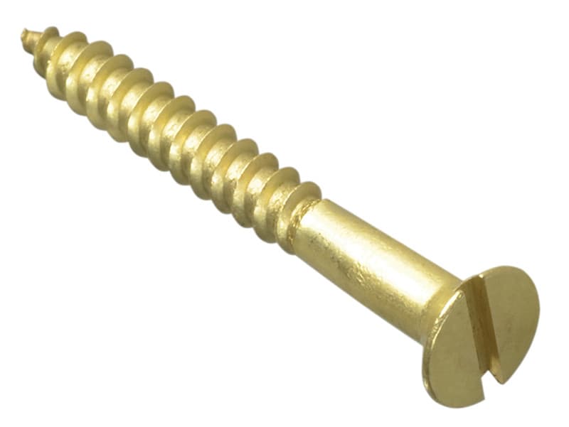 Forgefix FPCSK1128BR Wood Screw Slotted Csk Brass 1.1/2In X 8 Forgepack 10
