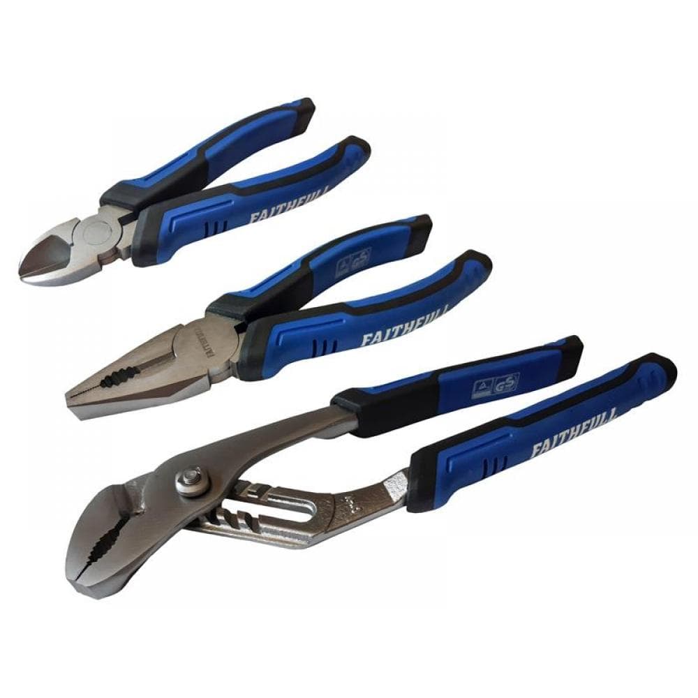 Faithfull Soft Grip Pliers Set 3 Piece