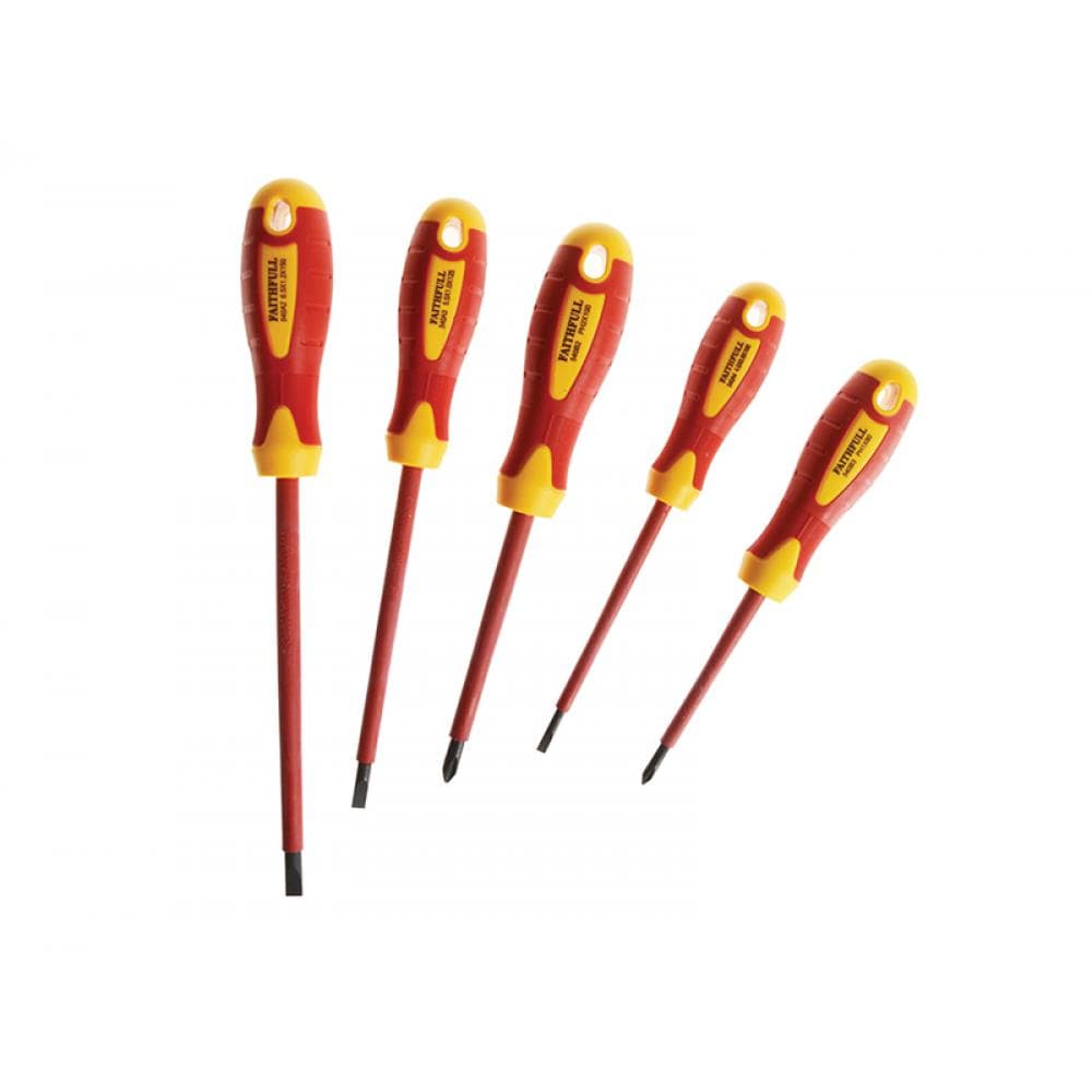 Faithfull Vde Soft Grip Screwdriver Set 5 Piece