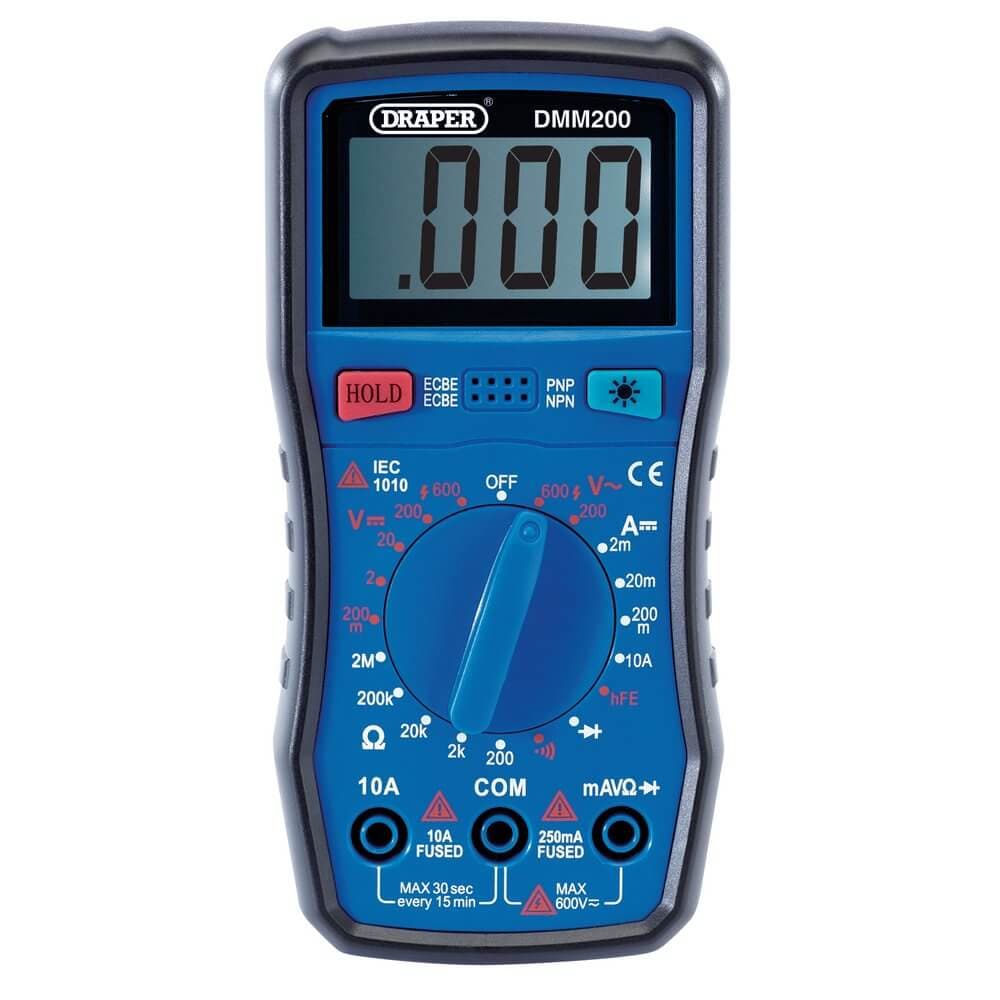 Draper 41817 Manual-Ranging Digital Multimeter 1 X Test Leads 1 X Case each