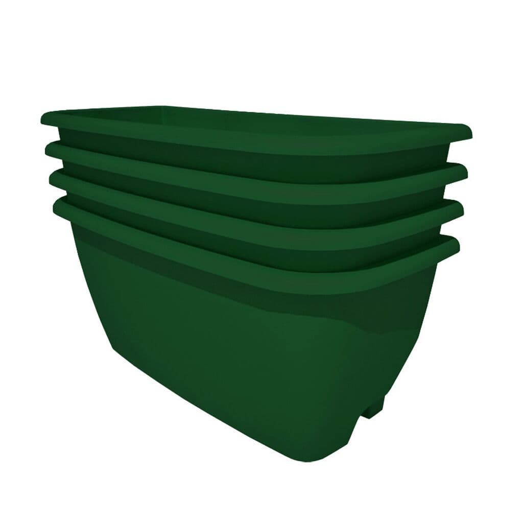 Rainwater Terrace 4 Pack Planter Kit - Dark Green (4 Planters & 4 Capillary Mats) Original Organics