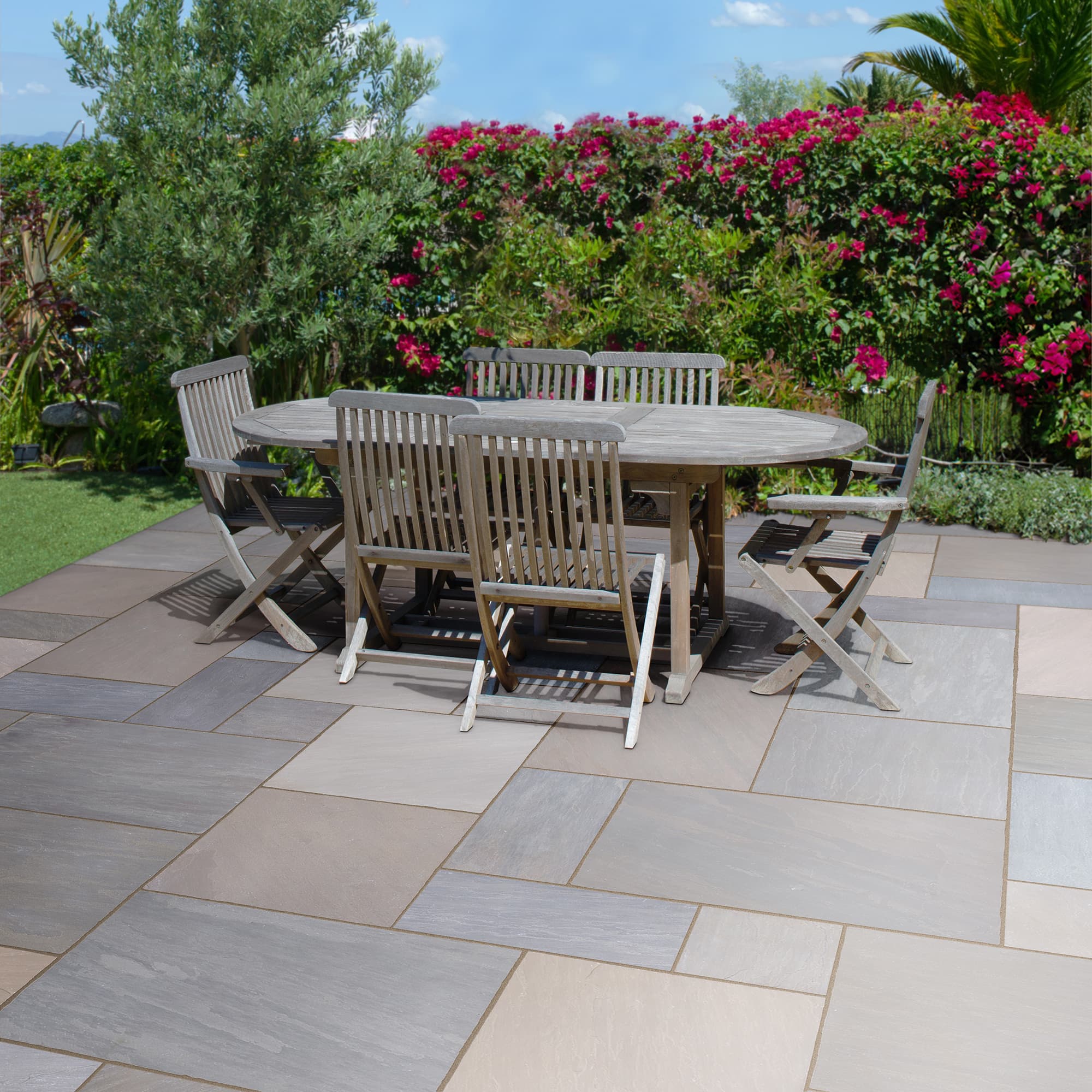 Global Stone Autumn Brown Gardenstone Sandstone Paving, 600x900x18mm