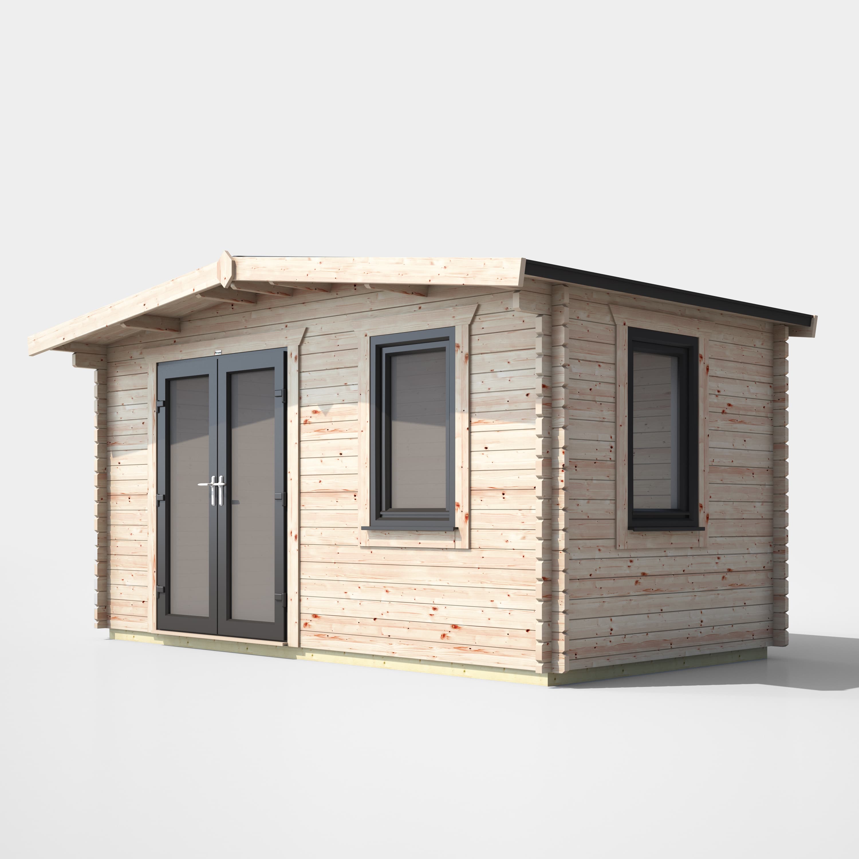 Powersheds 8 x 14 Power Chalet Log Cabin Left Doors