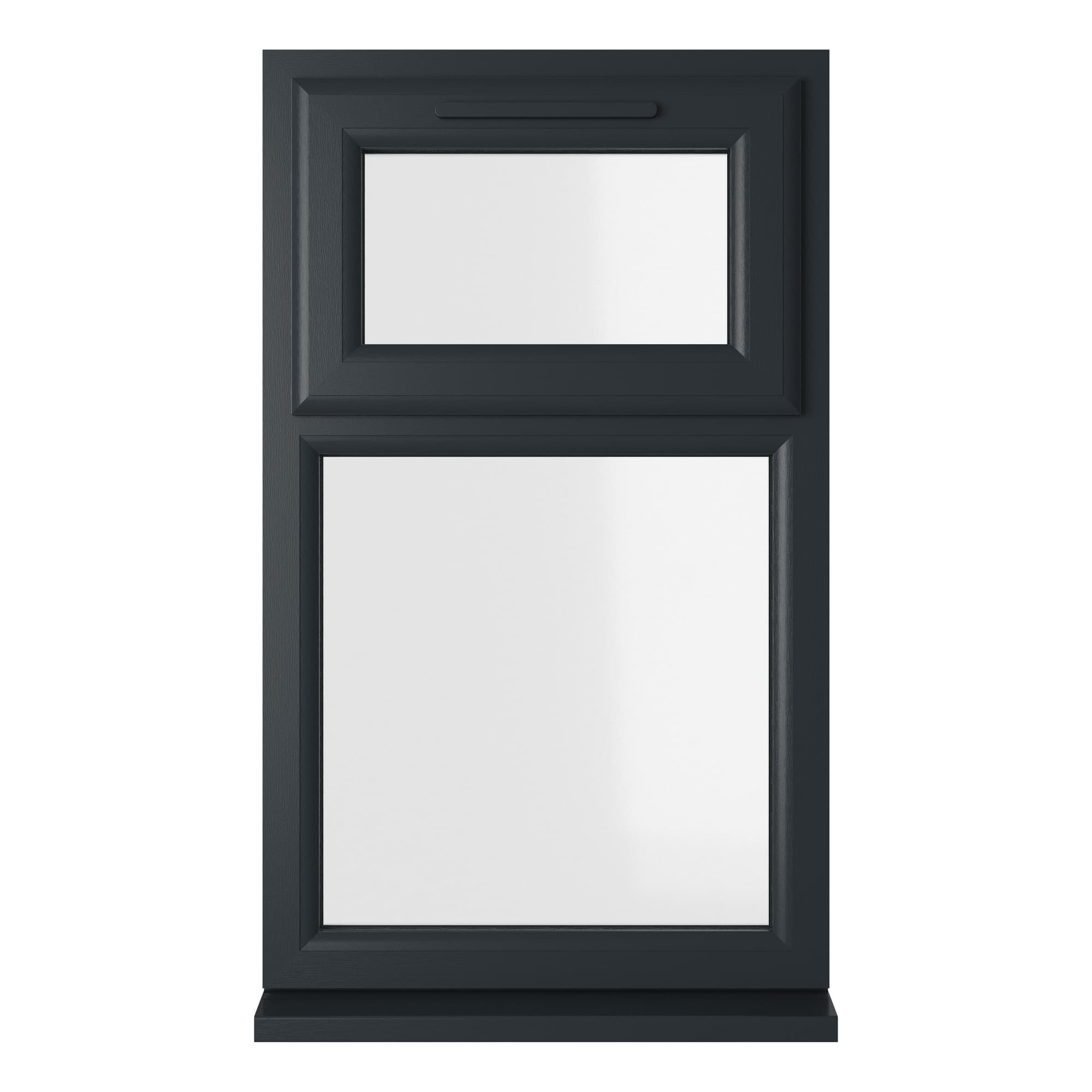 Crystal Triple Glazed uPVC Grey/White Window Top Hung 610mm x 1190mm Clear