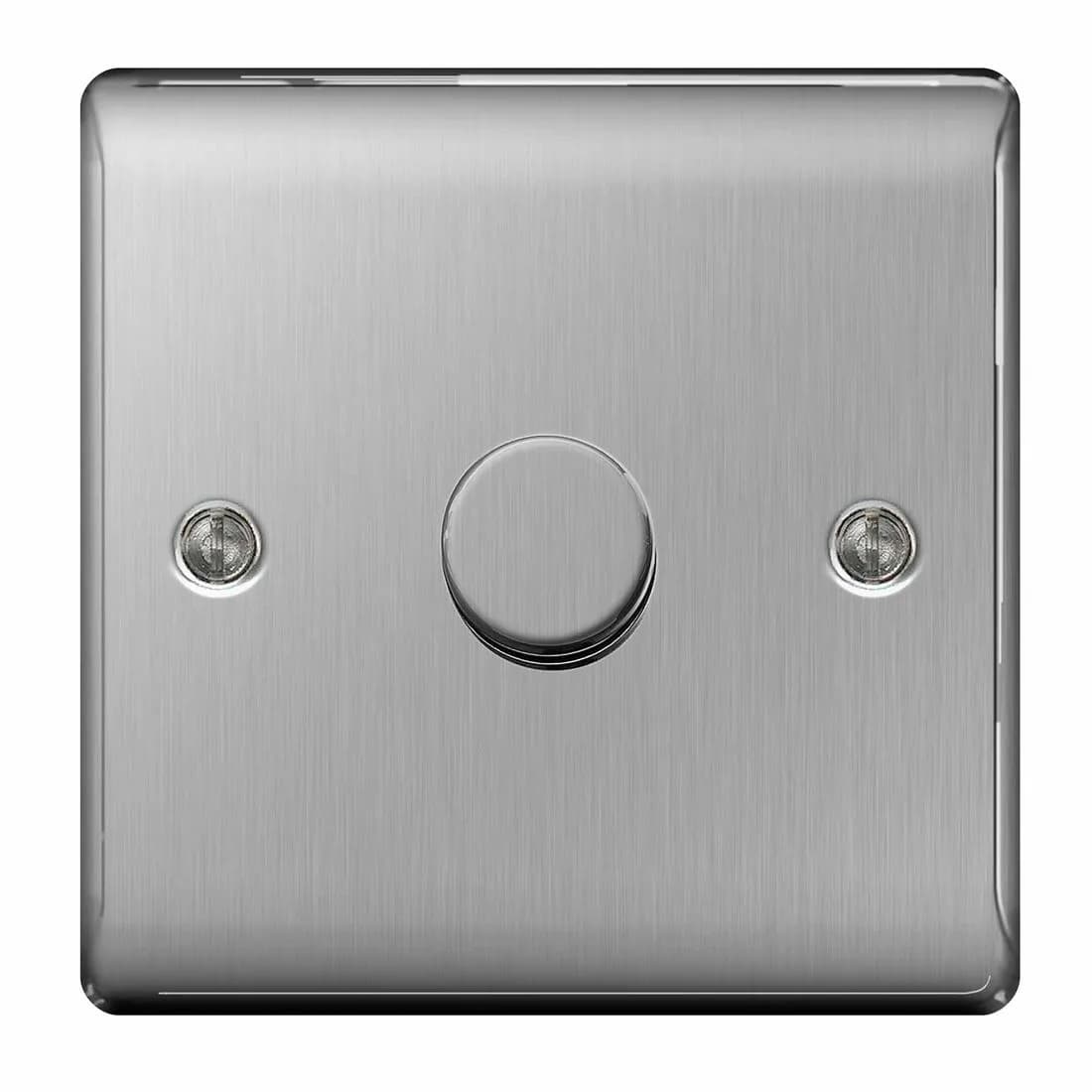 Bg Nexus 1G 2W Dimmer 400W Brushed Steel