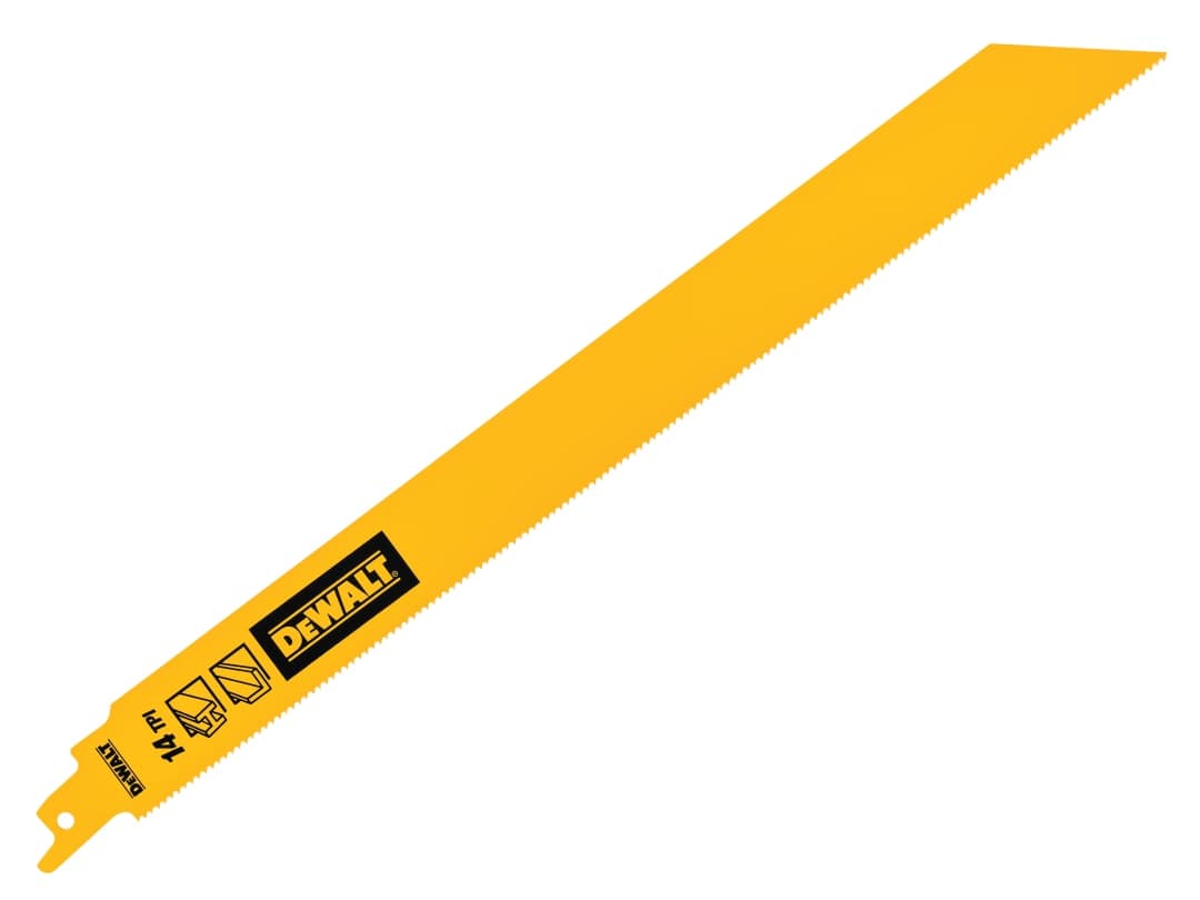 DEWALT Power Tools Bi-Metal 1in High Metal Reciprocating Blade 304mm x 14 TPI (Pack 5) DT90390-QZ