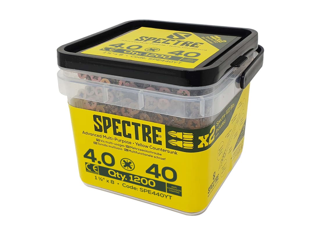 ForgeFix Spectre™ PZ Compatible Wood Screw CSK ZYP 4.0 x 40mm Box 1000 SPE440YB