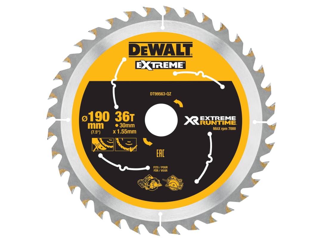DEWALT Power Tools XR FlexVolt Circular Saw Blade 190 x 30mm x 36T DT99563-QZ