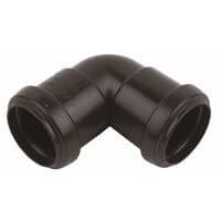 FloPlast Push Fit Waste Bend Knuckle - 90 Degree x 40mm Black