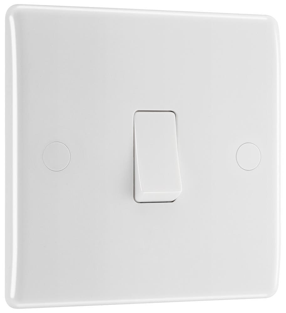 Single Switch 2 Way - 20A 16AX - White Moulded