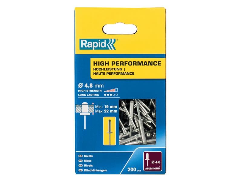 Rapid 5001440 High Performance Rivets 4.8 X 25Mm (Box 200)