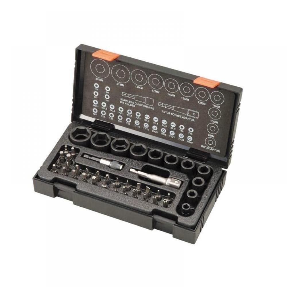 Hikoki 752500 Metric 1/2In Drive Impact Socket & Bit Set 41 Piece