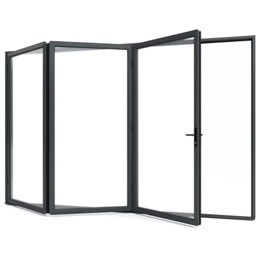 Aston Black Aluminium Bifold Door Frame, Size: 60x3000x2150mm