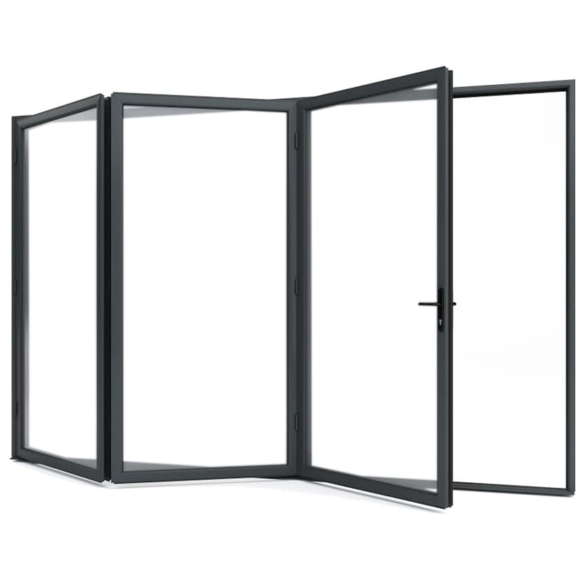 Aston Black Aluminium Bifold Door Frame, Size: 60x3000x2150mm