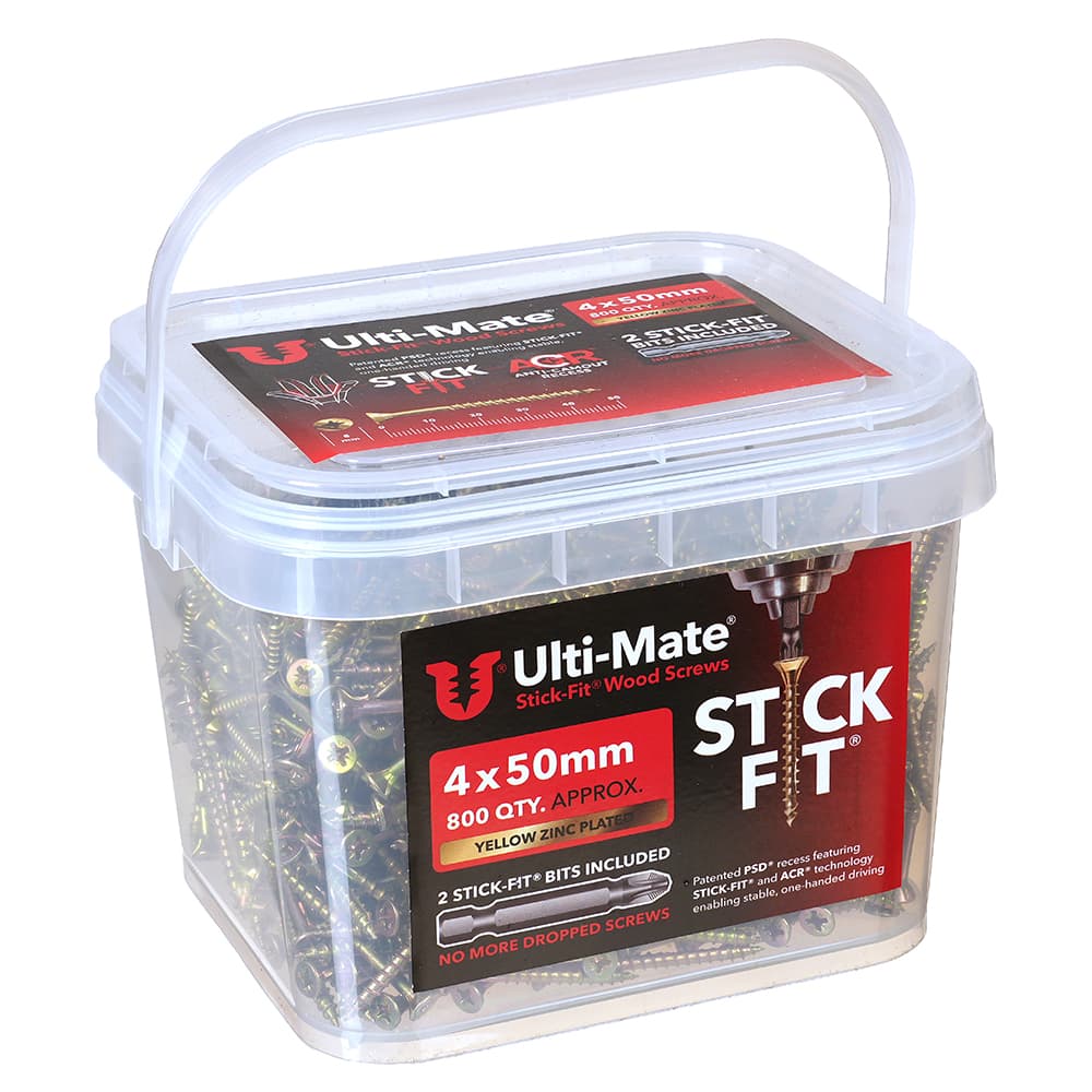 Phillips Steel Ulti-mate Stick-fit Wood Screws, 800 Pack, 4.0x50mm