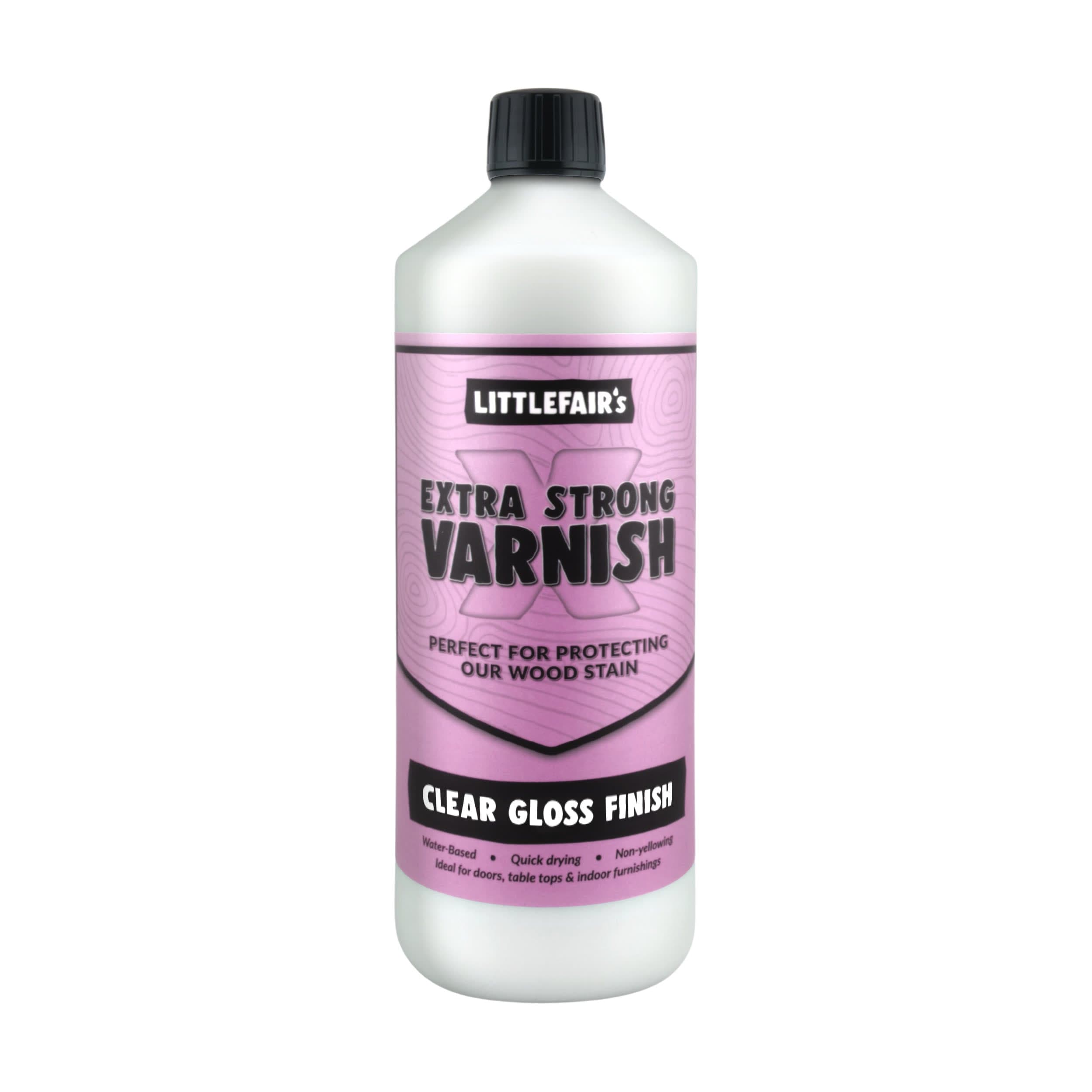 Littlefairs Water-Based Extra Strong Varnish - Matt/Satin/Gloss - Indoor Use (Doors/Floors/Tables/Furniture)