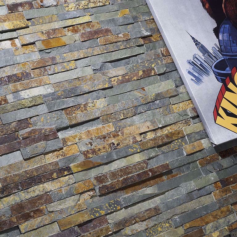 Tiles Ahead Splitface Multi Colour Natural Slate Cladding 10x36cm