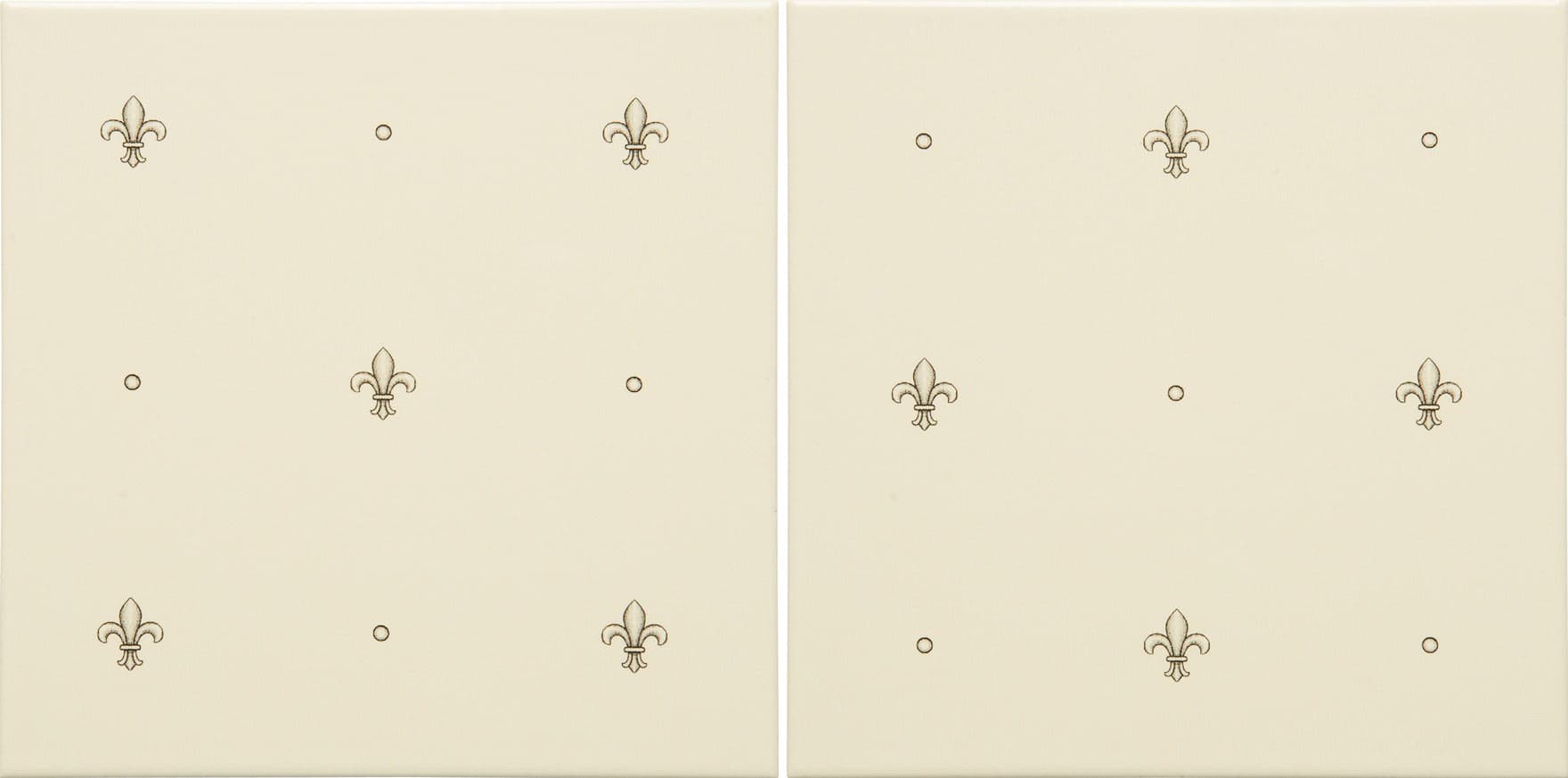 Original Style Artworks Fabergé Fleur de Lis 2-tile Set Charcoal Grey on County White